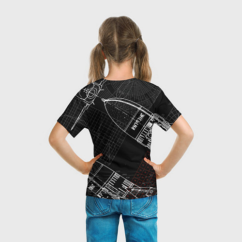 Детская футболка Чертеж ракеты / 3D-принт – фото 6