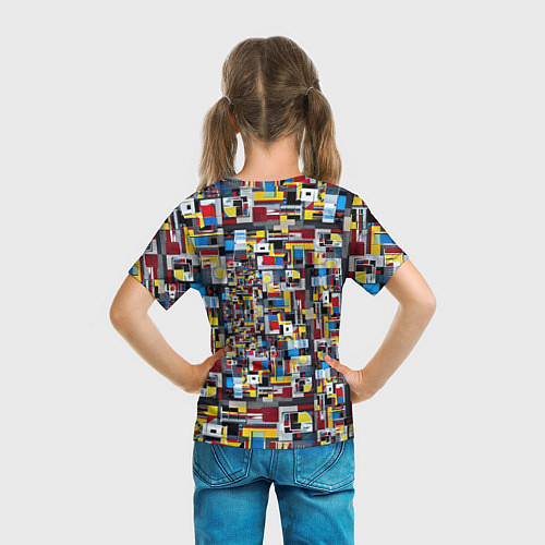 Детская футболка Живопись в стиле Мондриан / 3D-принт – фото 6