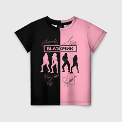 Футболка детская Blackpink силуэт девушек, цвет: 3D-принт