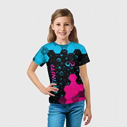 Футболка детская Infiniti - neon gradient: надпись, символ, цвет: 3D-принт — фото 2