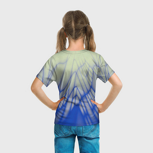 Детская футболка Лучи - неоновый синий - Хуф и Ся / 3D-принт – фото 6