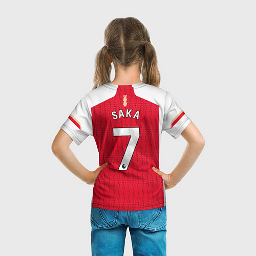 Детская футболка Букайо Сака Арсенал форма 2324 домашняя / 3D-принт – фото 6