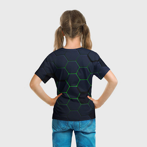 Детская футболка Honeycombs green / 3D-принт – фото 6