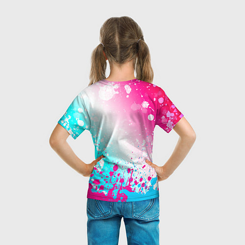 Детская футболка Attack on Titan neon gradient style: символ сверху / 3D-принт – фото 6