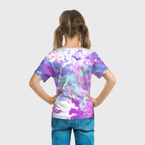 Детская футболка Неоновые разводы / 3D-принт – фото 6