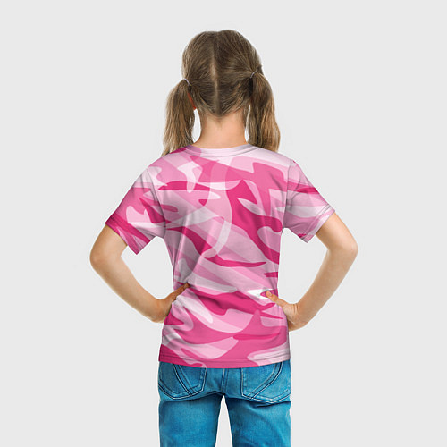 Детская футболка Камуфляж в розовом / 3D-принт – фото 6