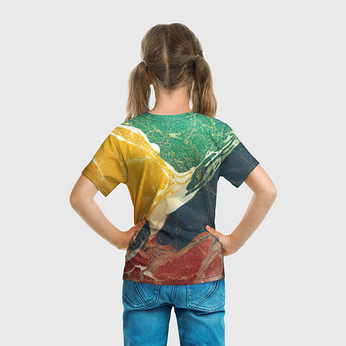 Детская футболка Мраморная радуга / 3D-принт – фото 6