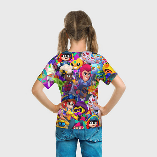 Детская футболка Brawl stars all pattern / 3D-принт – фото 6