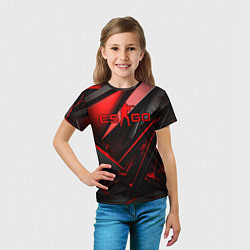 Футболка детская CS GO black red, цвет: 3D-принт — фото 2