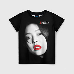 Футболка детская Blackpink Jennie Red lips, цвет: 3D-принт