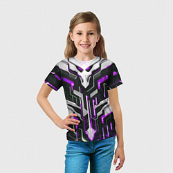 Футболка детская Кибер Броня Фиолетовая, цвет: 3D-принт — фото 2