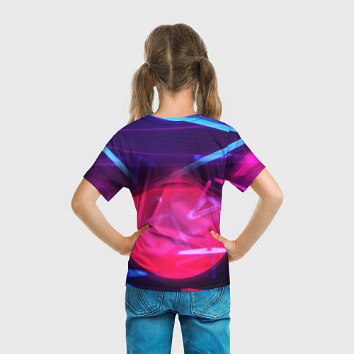 Детская футболка Неоновые лампы / 3D-принт – фото 6
