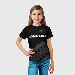 Футболка детская Jaguar speed на темном фоне со следами шин: символ, цвет: 3D-принт — фото 2