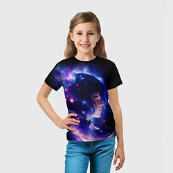 Футболка детская Космическая женщина, цвет: 3D-принт — фото 2