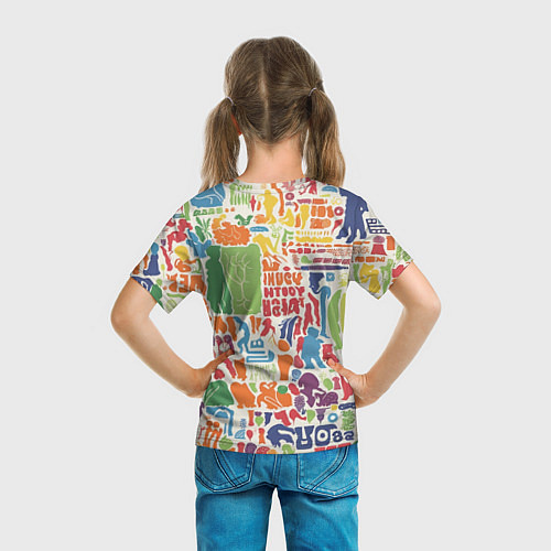 Детская футболка Красочные каракули / 3D-принт – фото 6