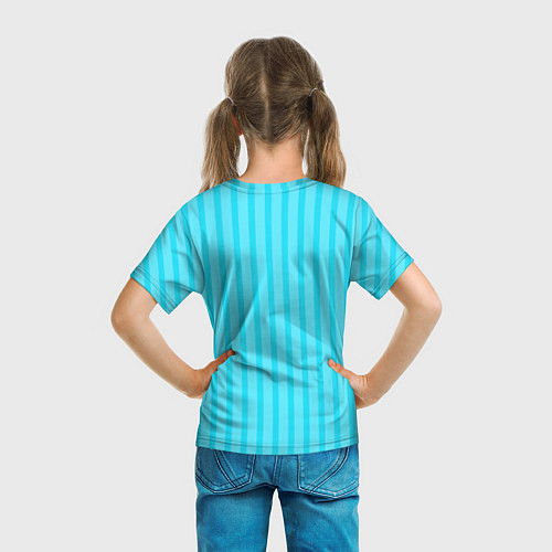 Детская футболка Полосатый голубой / 3D-принт – фото 6