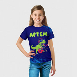 Футболка детская Артем рокозавр, цвет: 3D-принт — фото 2