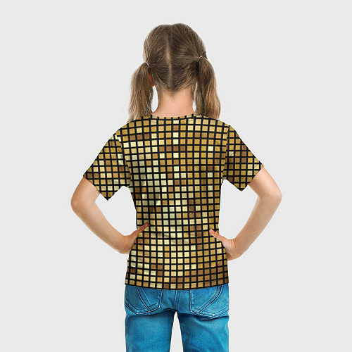 Детская футболка Золотая мозаика, поверхность диско шара / 3D-принт – фото 6