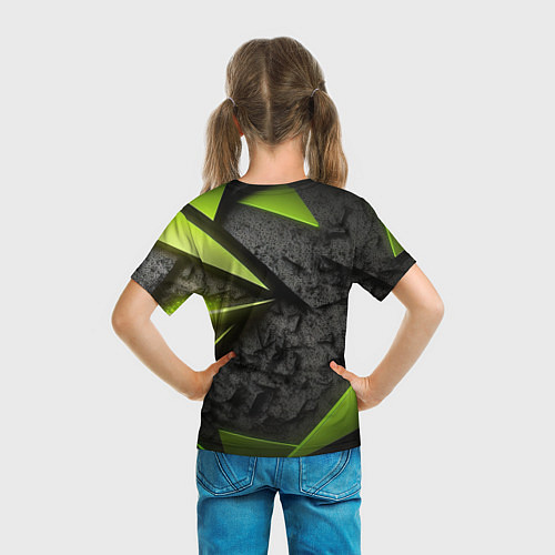 Детская футболка CS GO green black abstract / 3D-принт – фото 6