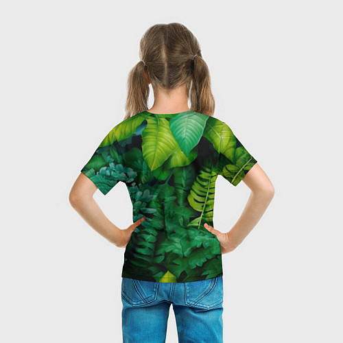 Детская футболка Леопард в листьях / 3D-принт – фото 6