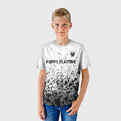Футболка детская Poppy Playtime glitch на светлом фоне: символ свер, цвет: 3D-принт — фото 2