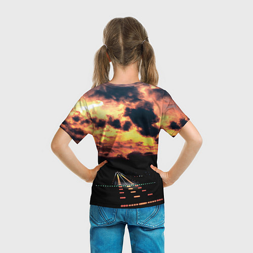 Детская футболка Боинг 737 Суровый закат / 3D-принт – фото 6