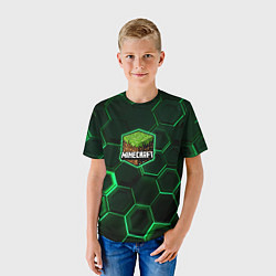 Футболка детская Minecraft Logo Плиты, цвет: 3D-принт — фото 2