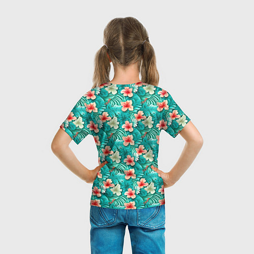 Детская футболка Летние цветочки паттерн / 3D-принт – фото 6
