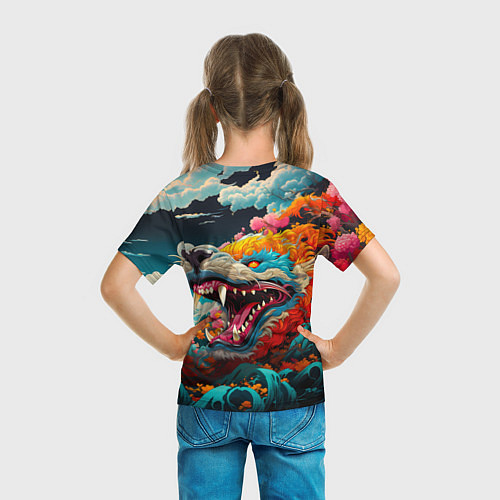 Детская футболка Ребекка и дракон - Киберпанк аниме / 3D-принт – фото 6