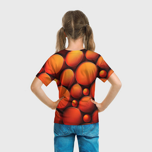 Детская футболка Оранжевы е круглые плиты / 3D-принт – фото 6