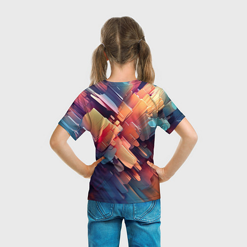 Детская футболка Цветная абстракция каменных сланцев / 3D-принт – фото 6
