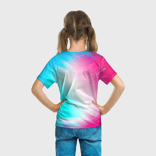 Детская футболка Volkswagen neon gradient style / 3D-принт – фото 6