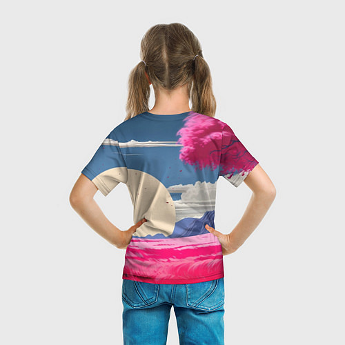 Детская футболка Самурай в поле на закате / 3D-принт – фото 6
