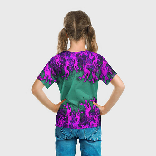 Детская футболка Фиолетовое пламя / 3D-принт – фото 6