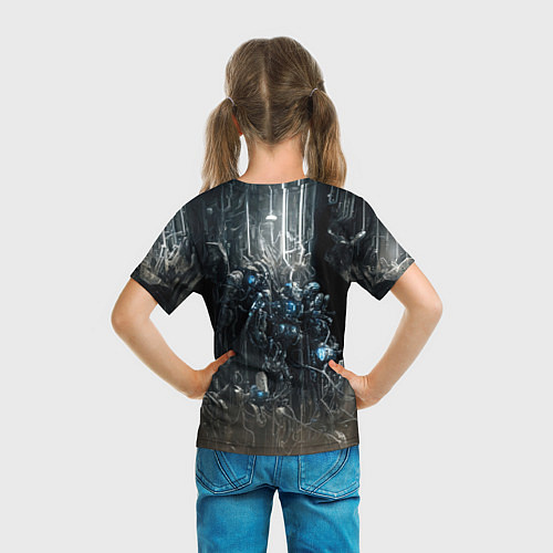 Детская футболка Кибернетическая леди / 3D-принт – фото 6