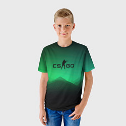 Футболка детская CS GO green black background, цвет: 3D-принт — фото 2