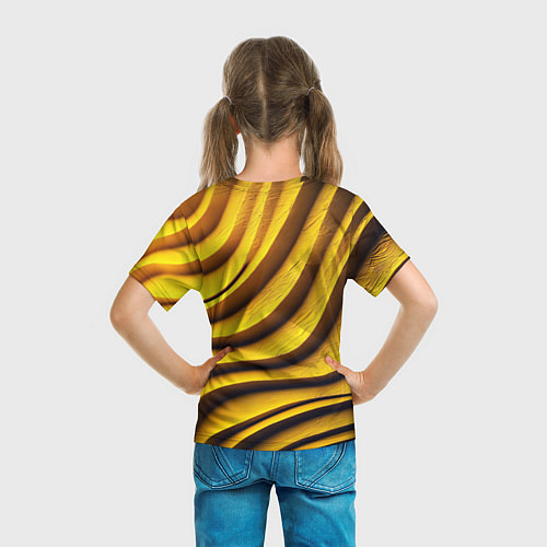Детская футболка Желтые абстрактные полосы / 3D-принт – фото 6