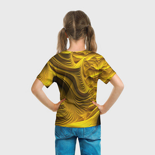 Детская футболка Объемная желтая текстура / 3D-принт – фото 6