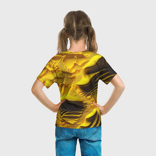 Детская футболка Желтая объемная текстура / 3D-принт – фото 6