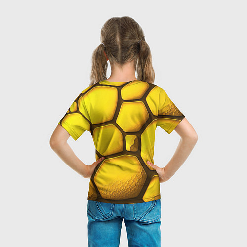 Детская футболка Желтые объемные плиты / 3D-принт – фото 6