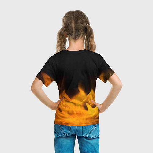 Детская футболка Quake - gold gradient: символ сверху / 3D-принт – фото 6