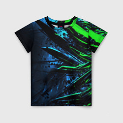 Футболка детская Black green abstract, цвет: 3D-принт