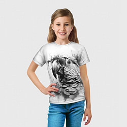 Футболка детская Попугай ара в старинных очках, цвет: 3D-принт — фото 2