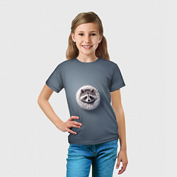Футболка детская Мордочка маленького енота, цвет: 3D-принт — фото 2