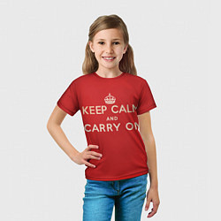 Футболка детская Keep Calm and Carry On, цвет: 3D-принт — фото 2
