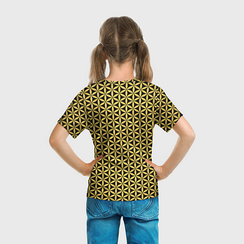 Детская футболка Цветок Жизни - Золото / 3D-принт – фото 6