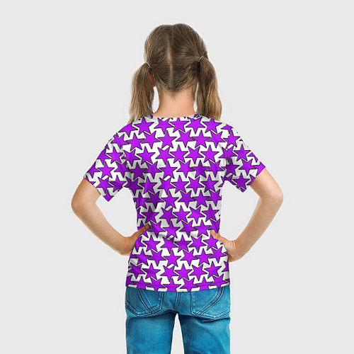 Детская футболка Ретро звёзды фиолетовые / 3D-принт – фото 6