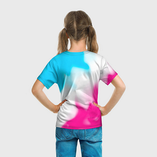 Детская футболка Renault neon gradient style / 3D-принт – фото 6