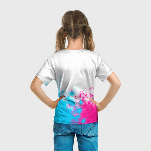 Детская футболка Rust neon gradient style: символ сверху / 3D-принт – фото 6