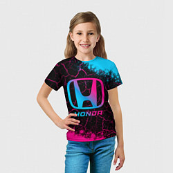 Футболка детская Honda - neon gradient, цвет: 3D-принт — фото 2